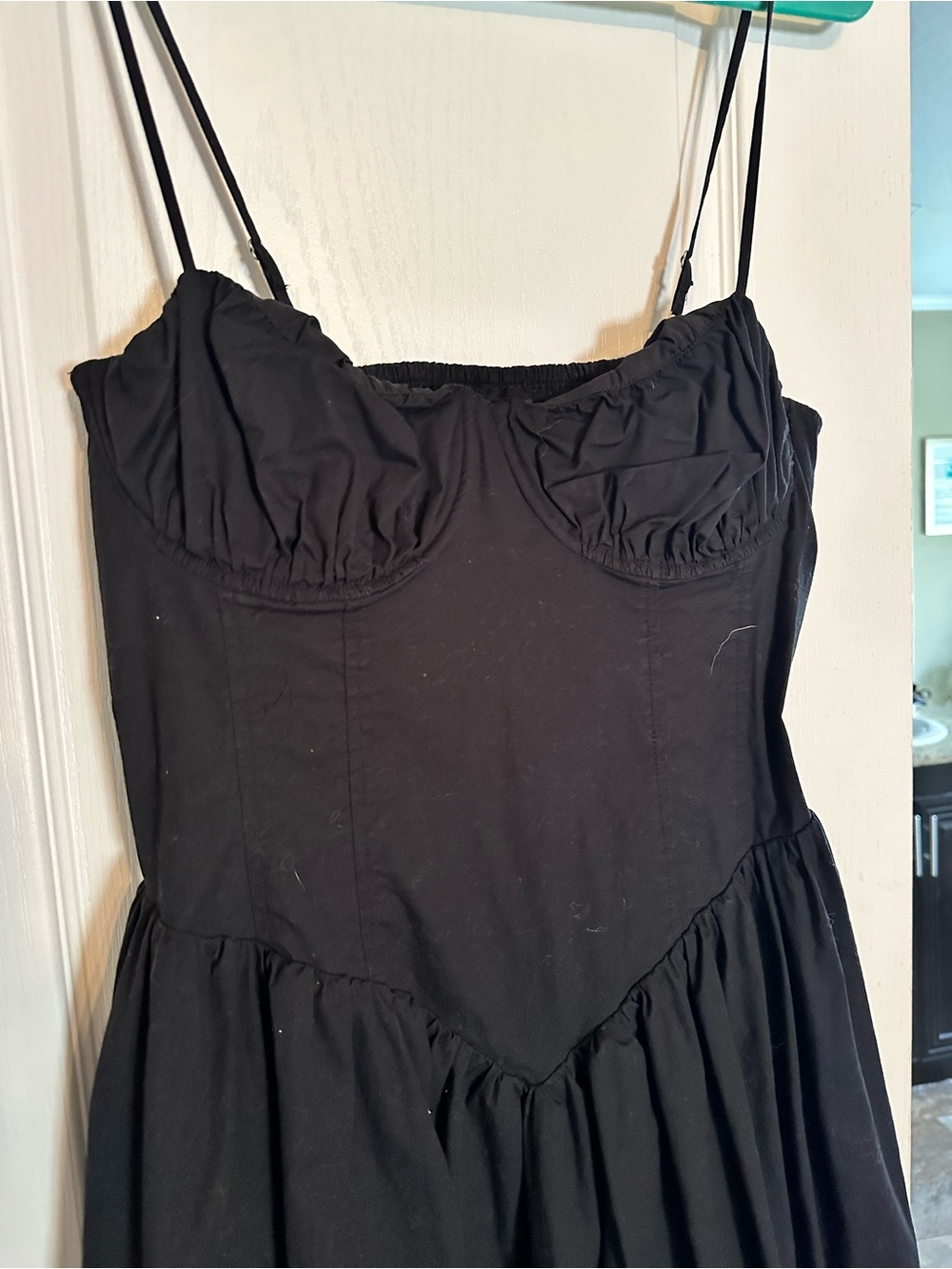 Cotton corset style bubble hem maxi dress